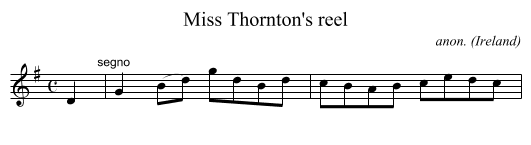 Miss Thornton's reel - staff notation