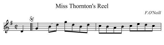Miss Thornton's Reel - staff notation