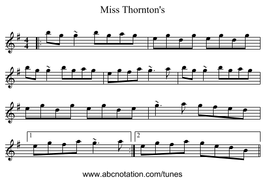 Miss Thornton's - staff notation