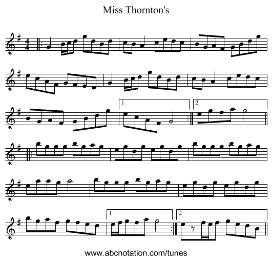 Miss Thornton's - staff notation