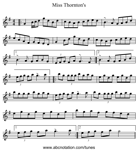 Miss Thornton's - staff notation