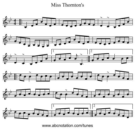 Miss Thornton's - staff notation