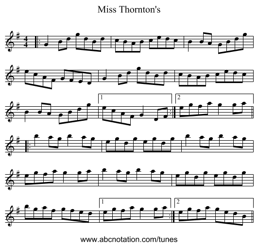 Miss Thornton's - staff notation