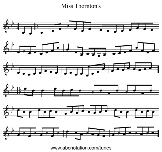 Miss Thornton's - staff notation