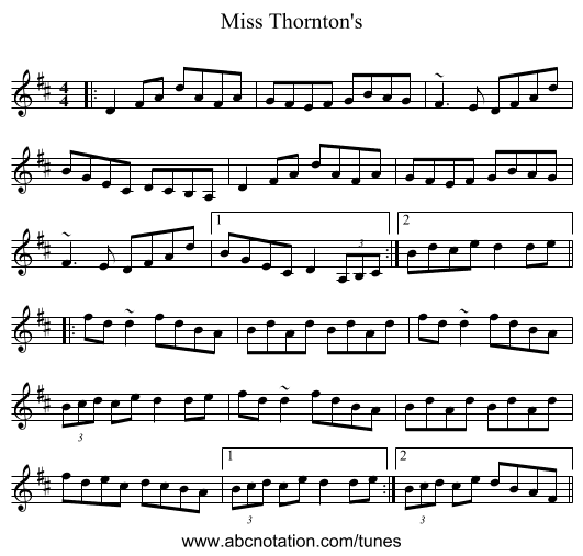Miss Thornton's - staff notation