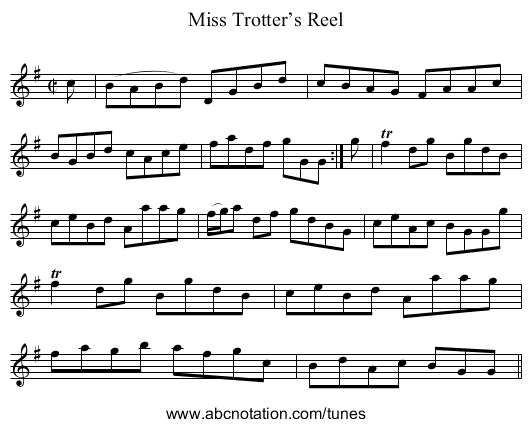 Miss Trotter’s Reel - staff notation