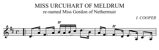 MISS URCUHART OF MELDRUM - staff notation