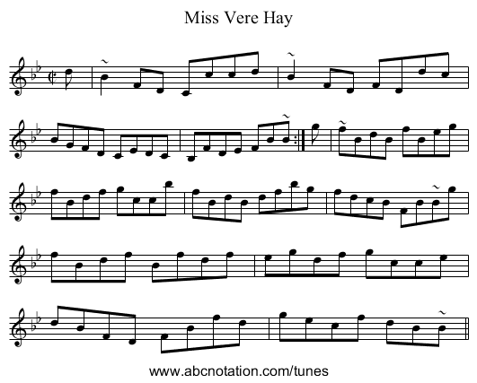 Miss Vere Hay - staff notation
