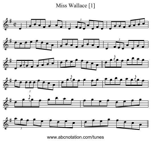 Miss Wallace [1] - staff notation