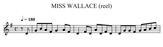 MISS WALLACE (reel) - staff notation