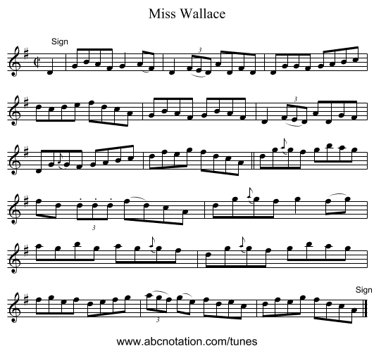 Miss Wallace - staff notation