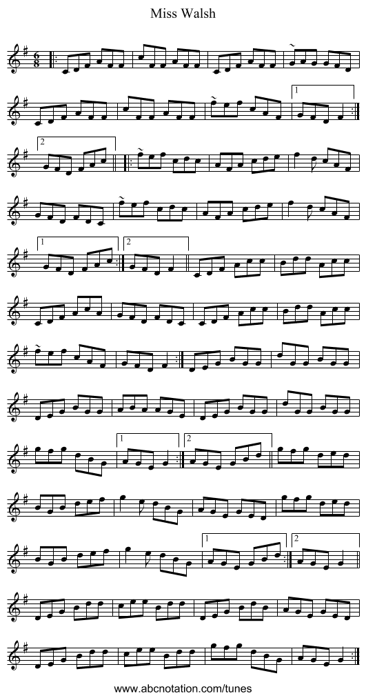 Miss Walsh - staff notation