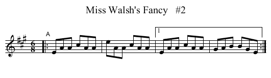 Miss Walsh's Fancy   #2 - staff notation