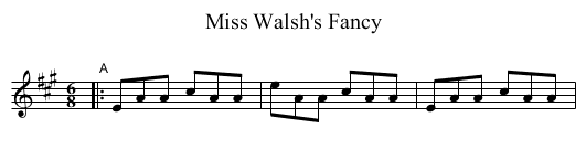 Miss Walsh's Fancy - staff notation