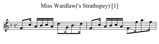 Miss Wardlaw('s Strathspey) [1] - staff notation