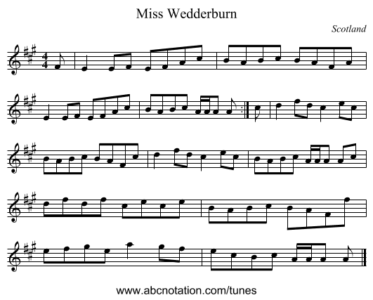 Miss Wedderburn - staff notation