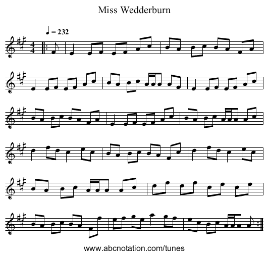 Miss Wedderburn - staff notation