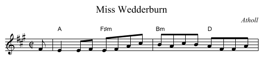 Miss Wedderburn - staff notation
