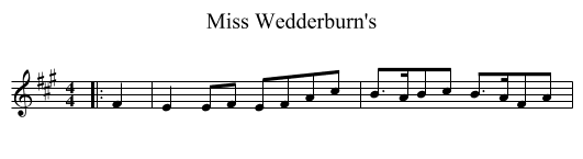 Miss Wedderburn's - staff notation