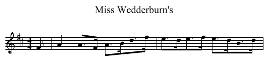 Miss Wedderburn's - staff notation
