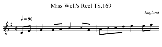 Miss Well's Reel TS.169 - staff notation