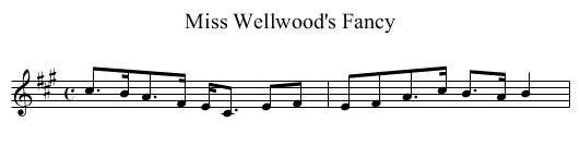 Miss Wellwood's Fancy - staff notation