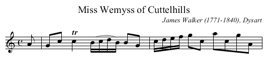 Miss Wemyss of Cuttelhills - staff notation