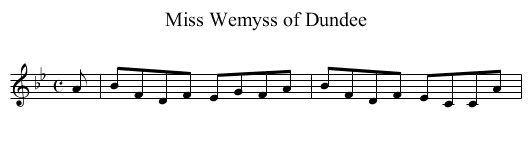 Miss Wemyss of Dundee - staff notation
