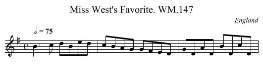 Miss West's Favorite. WM.147 - staff notation