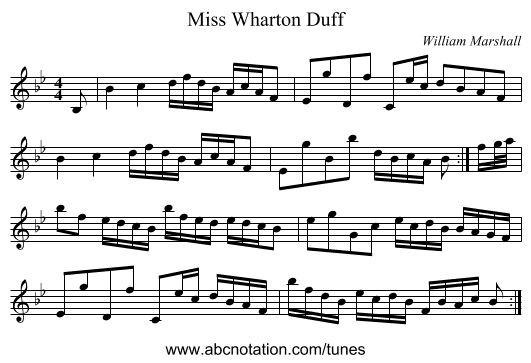 Miss Wharton Duff - staff notation