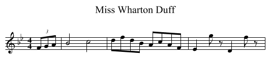 Miss Wharton Duff - staff notation