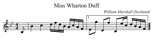 Miss Wharton Duff - staff notation