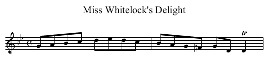 Miss Whitelock's Delight - staff notation