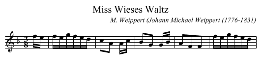 Miss Wieses Waltz - staff notation