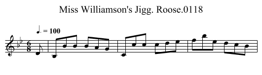 Miss Williamson's Jigg. Roose.0118 - staff notation