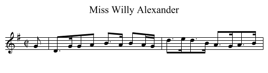 Miss Willy Alexander - staff notation
