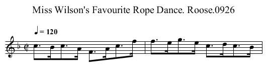 Miss Wilson's Favourite Rope Dance. Roose.0926 - staff notation