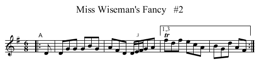 Miss Wiseman's Fancy   #2 - staff notation