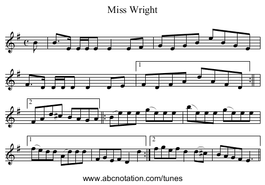 Miss Wright - staff notation
