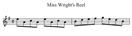 Miss Wright's Reel - staff notation