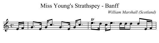 Miss Young's Strathspey - Banff - staff notation