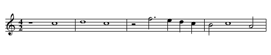 Missa Ad fugam First Section Sanctus - staff notation