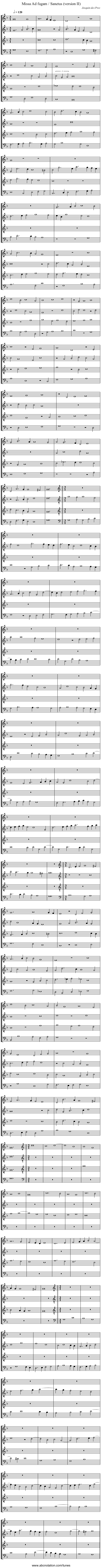 Missa Ad fugam / Sanctus (version II) - staff notation