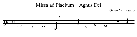 Missa ad Placitum – Agnus Dei - staff notation
