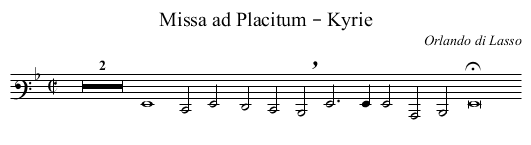 Missa ad Placitum – Kyrie - staff notation