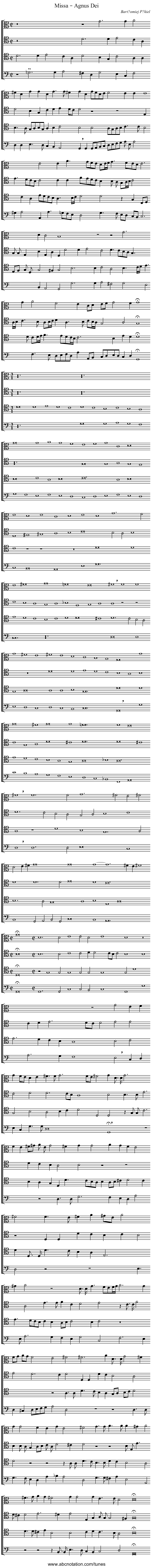 Missa – Agnus Dei - staff notation
