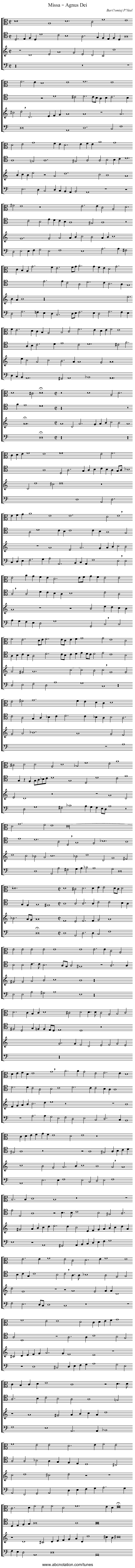 Missa – Agnus Dei - staff notation