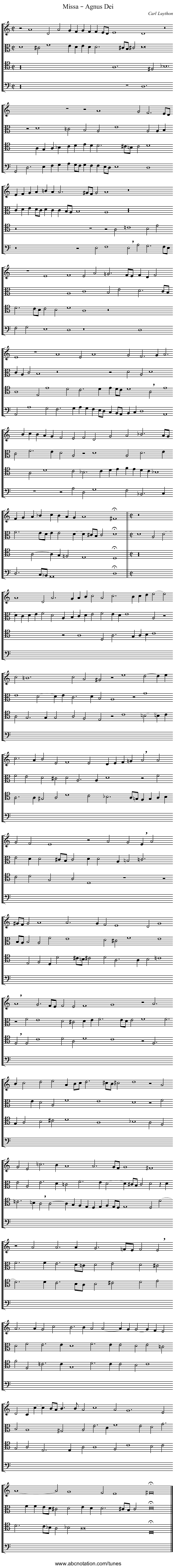 Missa – Agnus Dei - staff notation