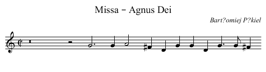 Missa – Agnus Dei - staff notation