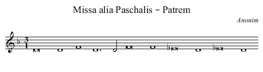 Missa alia Paschalis – Patrem - staff notation